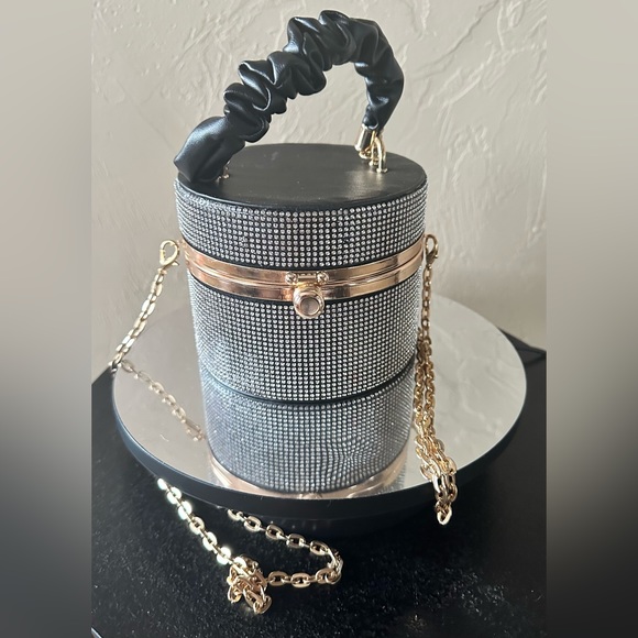 Mini Allover Rhinestone Ruched Handle 
Bucket Bag 💕💕💕 - Picture 1 of 6